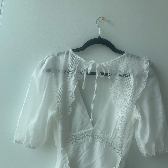 Lulus Daylight Darling Lace Trim Dress White Size Small - Picture 5 of 9